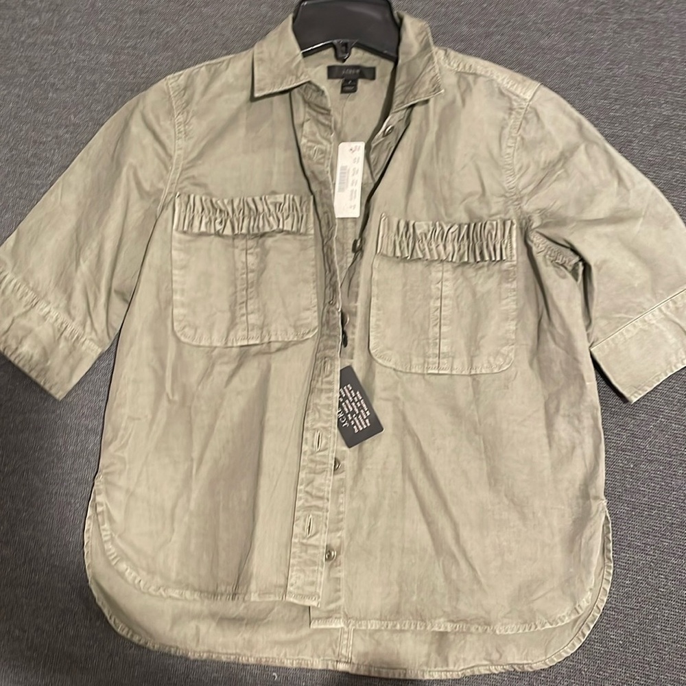 NWT Olive Army Green JCREW j crew top size 2